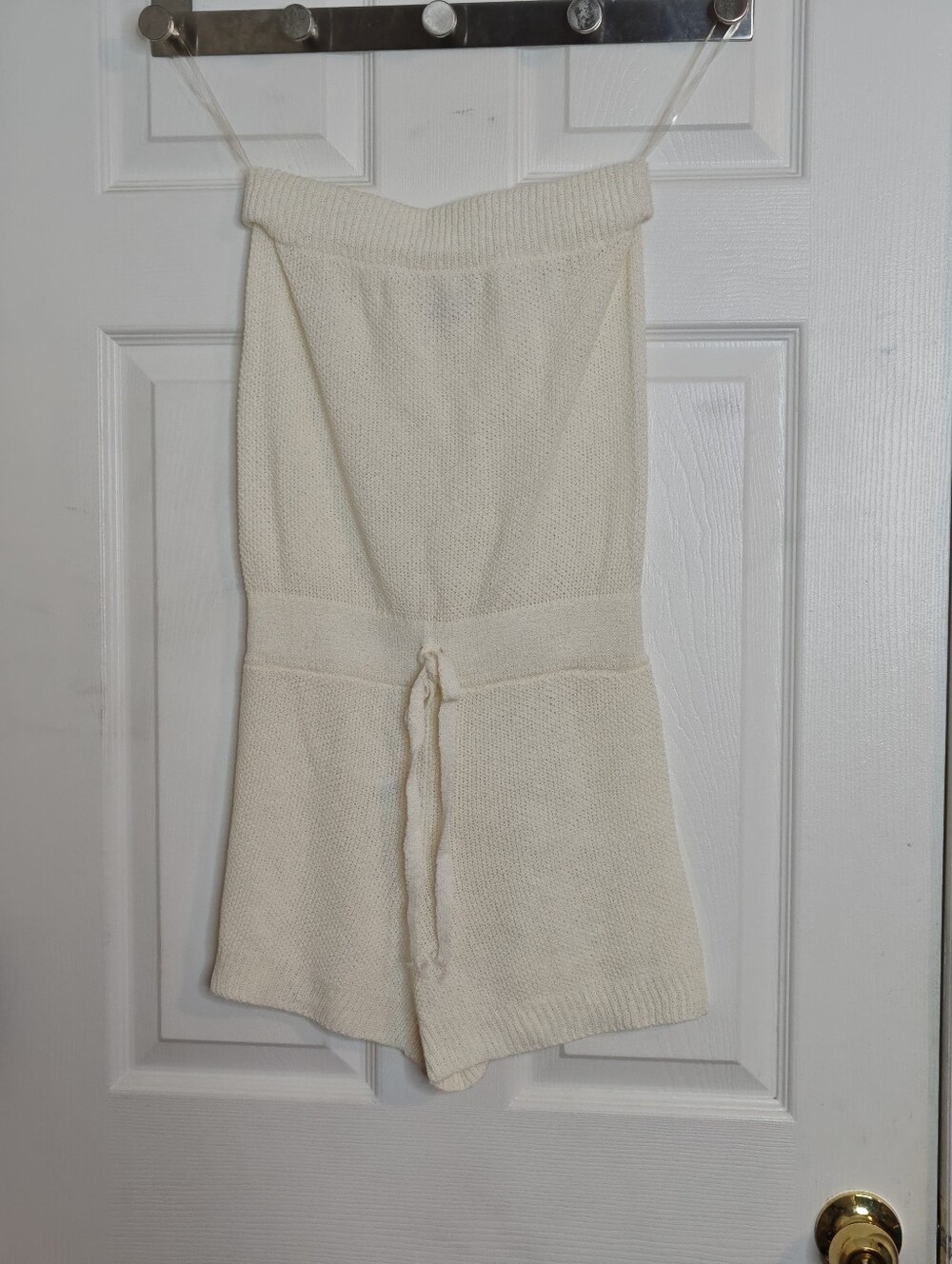 Fashion Nova Cream Strapless Knit Romper Size XS